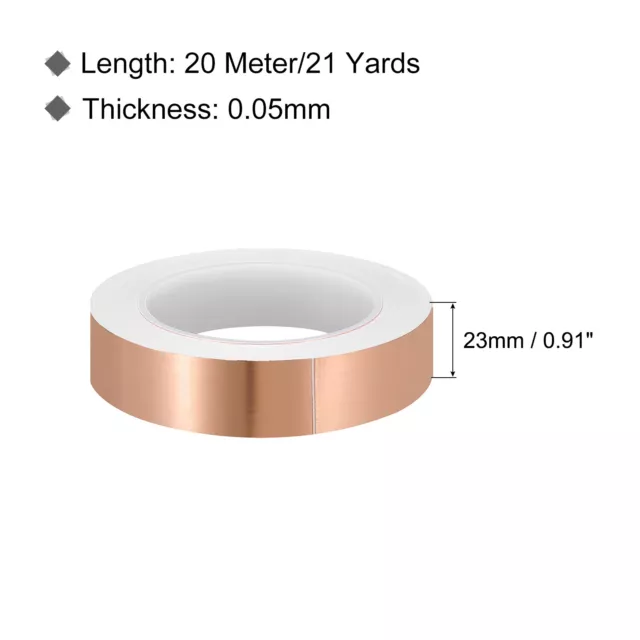 Copper Foil Tape 0.91 Inch x 21 Yards 0.05 Thick Single Sided for Electronics 2