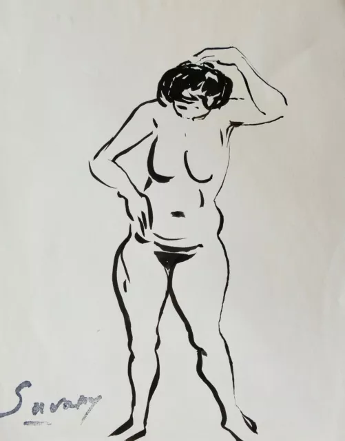 Robert savary - Dibujo Original - Tinta - Desnudo 64