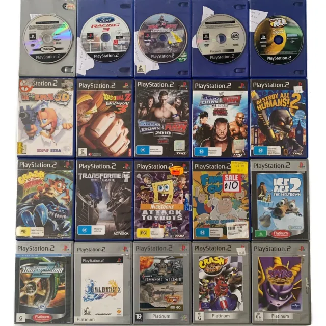 Sony PlayStation 2 PS2 Bulk Lot X 20 Game Scratched Discs For Repair $200+ Value
