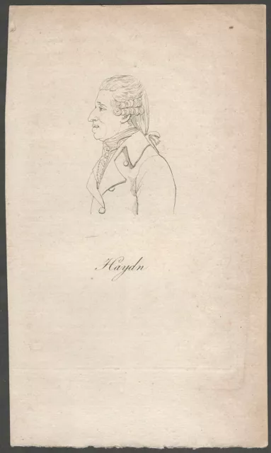 Franz Joseph Haydn Austrian Music Composer Original Antique Portrait Print
