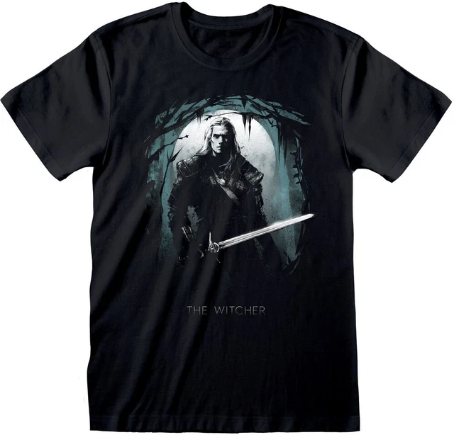 Witcher - T-shirt Silhouette Moon nera