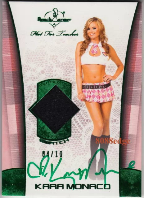 2011 Benchwarmer Knee High Auto: Kara Monaco #4/10 Autograph Sox Swatch Playmate