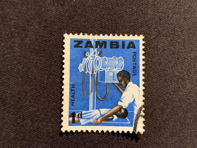 Zambia 1964 Local Motifs 1D Blue Health - Fine Used