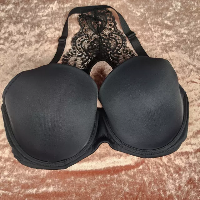 Kayser Size 12E Black Racer Back Bra Lace Underwire