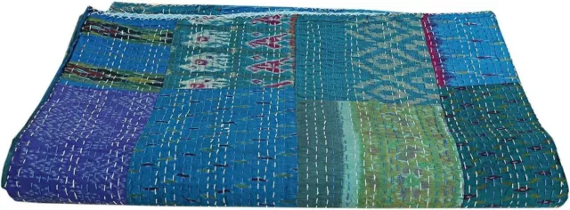 Beautiful Kantha Quilt Indian throw Handmade Bedding Blanket Bedspread Patchwork