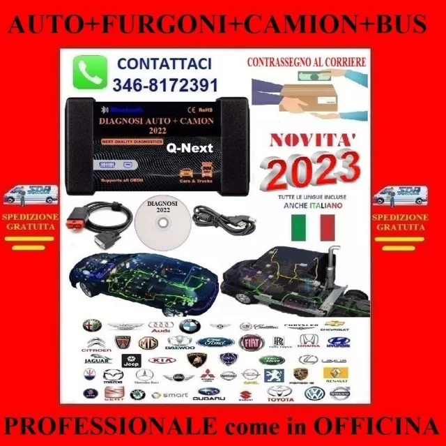 DIAGNOSI AUTODIAGNOSI Italiano Obd Obd2 Multimarca Universale Auto