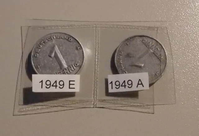 2 x 1 Pfennig D 1949 E + A