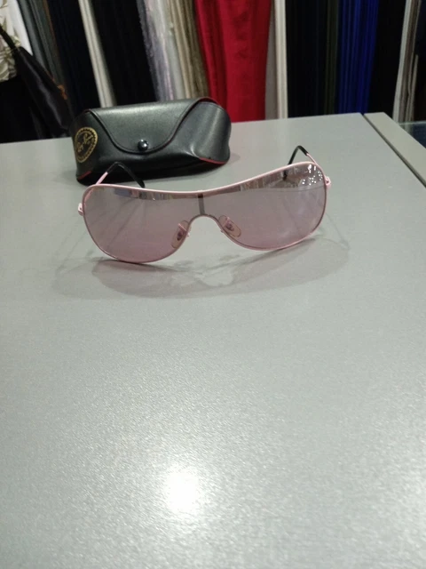Ray-Ban RB 3211 Small Mascherina Rosa  Lenti Rosa Buone Condiz. Con Fodero M178
