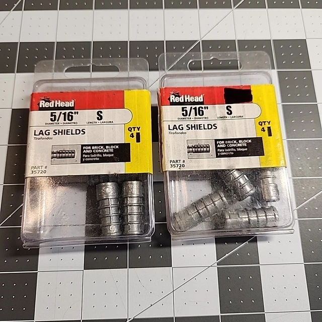 2 packs of 4 Count Red Head 5/16 in. Small Masonry Anchor Lag Shields #35720