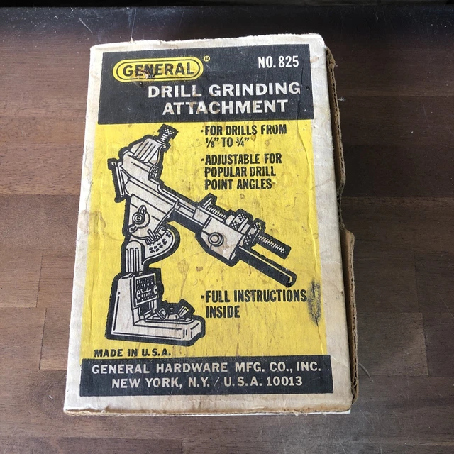 VTG GENERAL DRILL Grinding Attachment No. 825 Tool Box Instructions