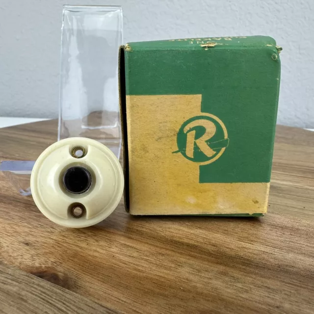 VTG 1940s 1950s Rodale Bakelite Push Button Doorbell NOS in Box No. 300 Midget