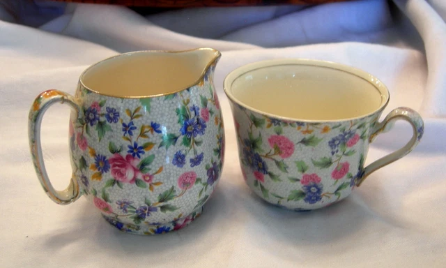 Vintage Grimwades ROYAL WINTON Old Cottage Chintz Creamer & Cup
