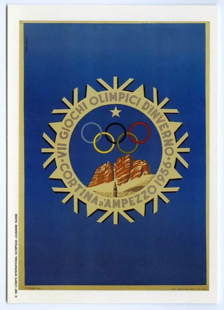 Art Postcard Advertising Poster For Cortina d'Ampezzo 1956 Winter Olympic Games
