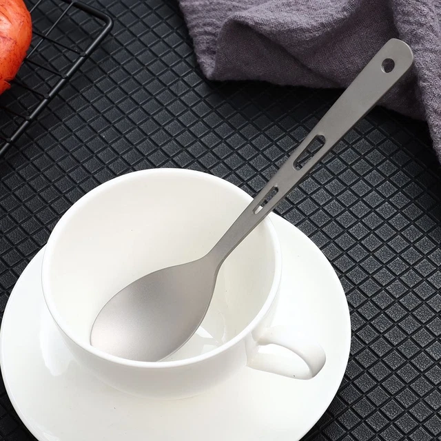 de cuisine en titane pur Pique-nique extérieur Longue poignée Cuillère 11