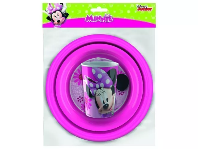 Disney Minnie Mouse Childrens Mealtime Set Complete with Cup, Bowl and Plate NEW