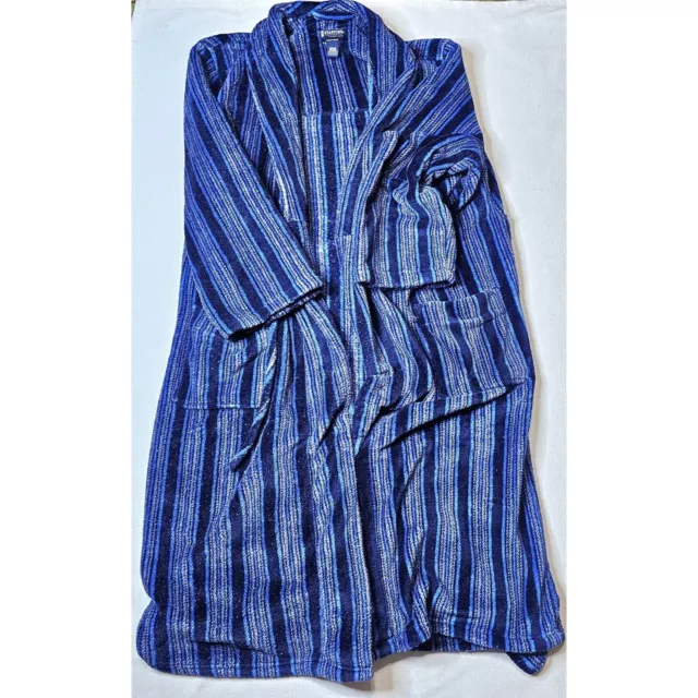 STAFFORD ESSENTIALS MENS Plaid Sleepwear Robe One Size Classic Fit Navy Blue 24.99 PicClick