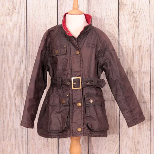 Girl's 5-6 Years NEXT Brown Lined Jacket Coat With Belt Autumn Winter GUC