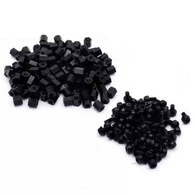 50pcs M3x6mm Nylon Threaded Spacer Standoff with 50pcs M3x6mm Nylon Screw Bolt