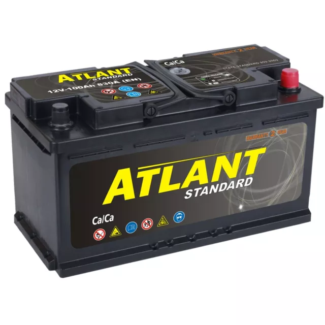 Autobatterie 100Ah 12V 830A/EN ATLANT TOP ANGEBOT SOFORT & NEU 100 Ah