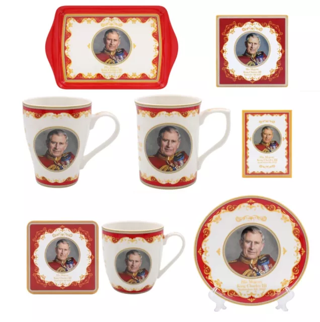 King Charles III Coronation Souvenir British Monarch Gift Mug Plate Tray Magnet