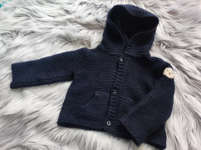 Baby Mädchen Strickjacke von Steiff in Gr. 68 / 6 Monate Pillover Pulli Blau