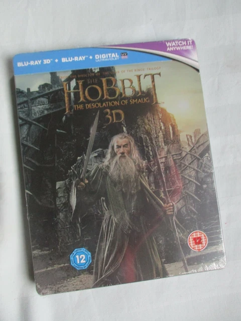 THE HOBBIT the desolation of smaug. 3D bluray steel book. SEALED.