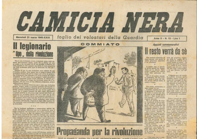 Giornale d’epoca per le forze armate RSI 1945 – Camicia Nera n. 12