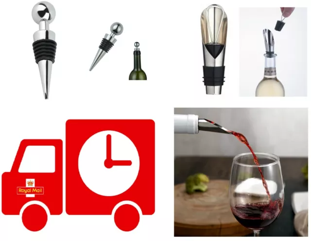 Wine Stopper, 2-in-1 Stainless Steel Wine Pourer and Stopper