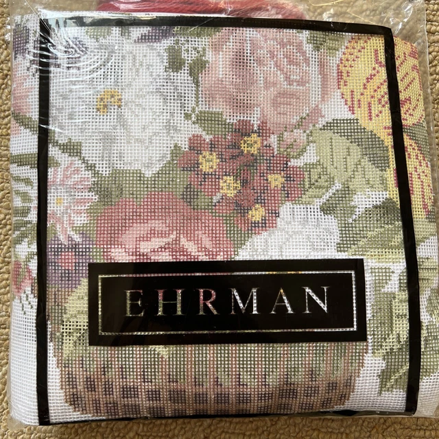 EHRMAN TAPESTRY NEEDLEPOINT KIT Basket of Flowers by Kathleen