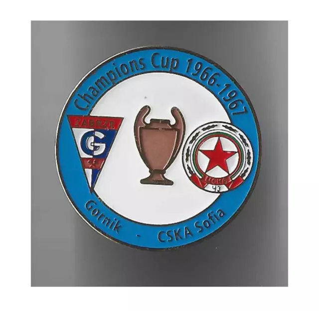 football pin badge Gornik Zabrze Poland - CSKA Sofia Bulgaria 1966-1967 #10