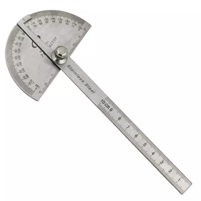 Stainless Steel 180 degree Protractor Angle Finder Arm Measuring Ruler Tool Dz