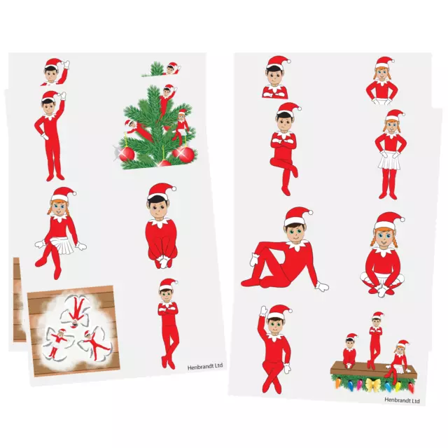 24 x Elf shelf Temporary Tattoo Kids Party Loot Bag Fillers Christmas XMAS