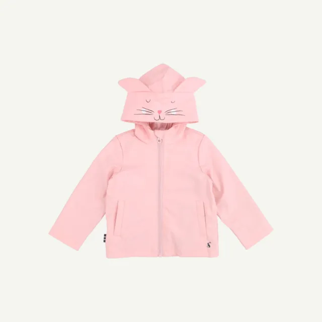 Joules Girls Pink Cotton/Polyester Waterproof Jacket Plain Coat Size 1-2yrs