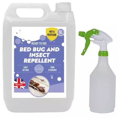 Bed Bug Insect Killer Repellent | 5 Litre | Includes Spray Bottle | Non-Toxic