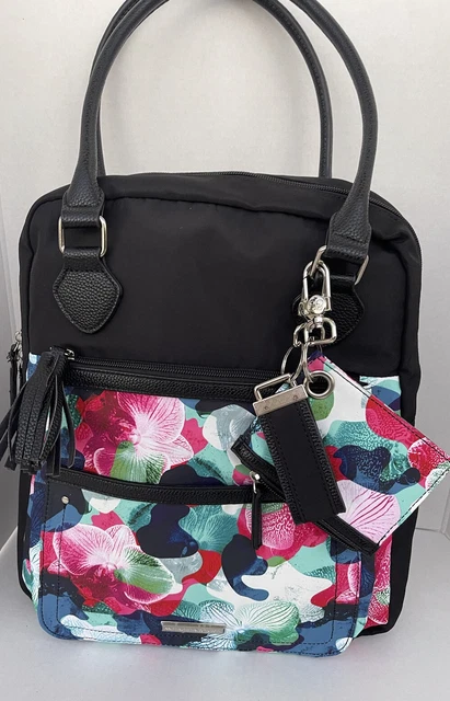 SAMANTHA BROWN To-Go Convertible Backpack & Insulated Lunch Tote Orchid Camo Set 14