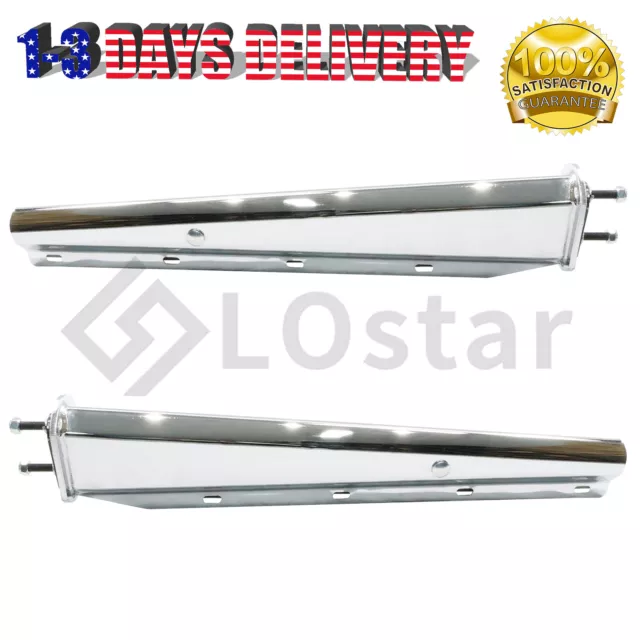 Chrome Mud Flap Hanger Set 30" Spring Loaded 2 1/2" Bolt Pattern Fits Semi Truck