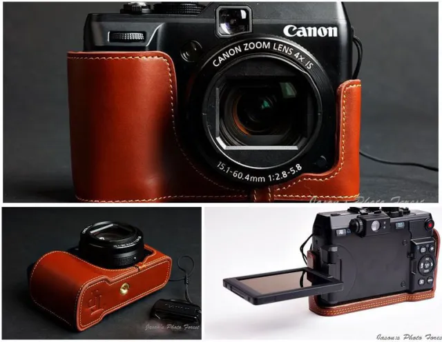 Handmade Vintage Genuine real Leather Half Camera Case bag cover for Canon G1X