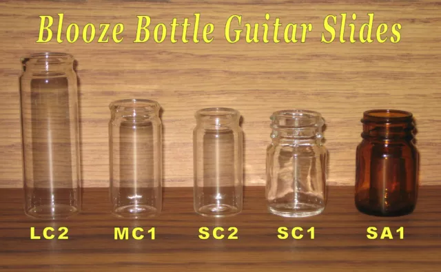Blooze Bottle Glass Guitar Slides - 5 Slide Sampler - New - Great Tone