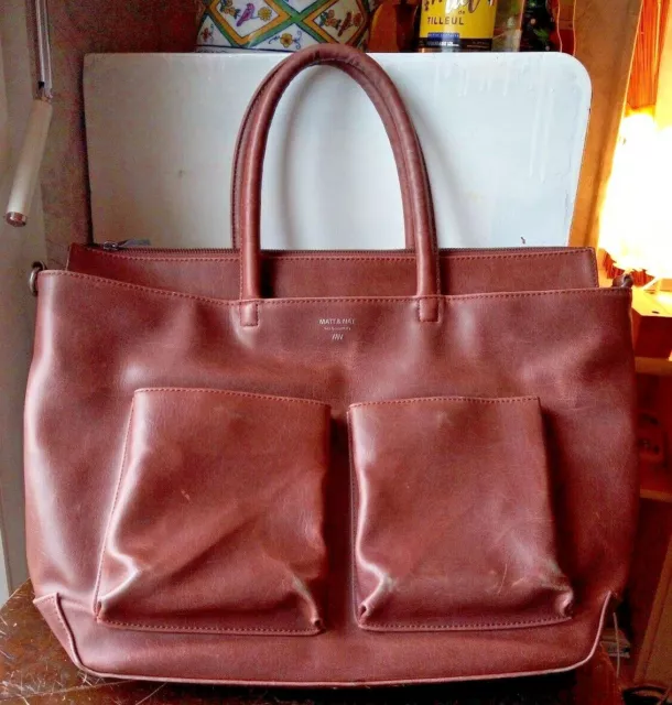 Grand Sac cuir - Matt & Nat - Vegan - RAYLANMED marron + tapis a langer - neuf