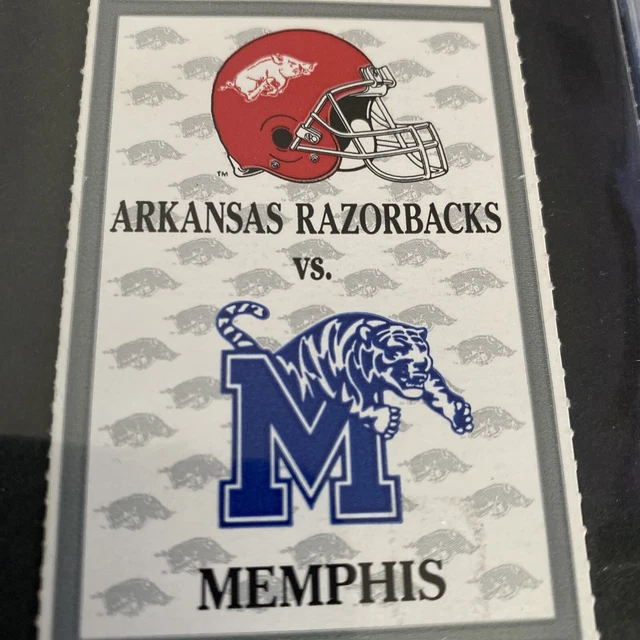1995 Arkansas Razorbacks Vs. Memphis Tigers Full Unused Football Ticket 9/23 2
