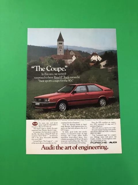 1982 1983 Audi Gt Coupe Vintage Original Print Ad Advertisement Printed
