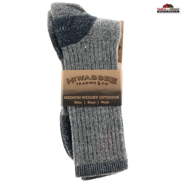 Medium Weight Outdoor Hunting Hiking Crew Socks Large ~ New