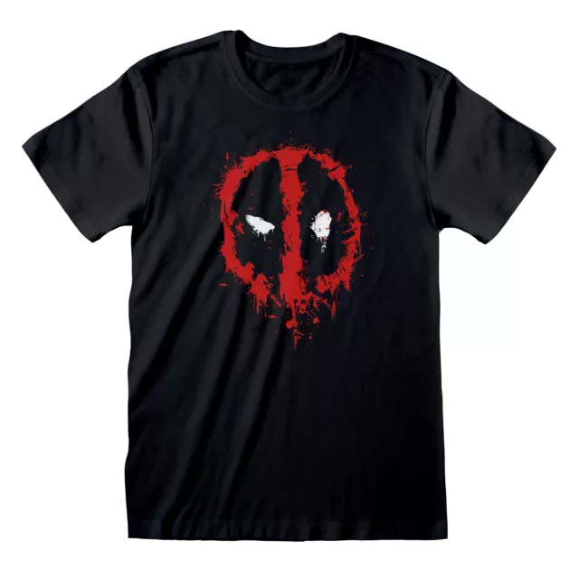 Marvel Comics Deadpool T-Shirt Schwarz Unisex Splat Lizenzware Regular Fit