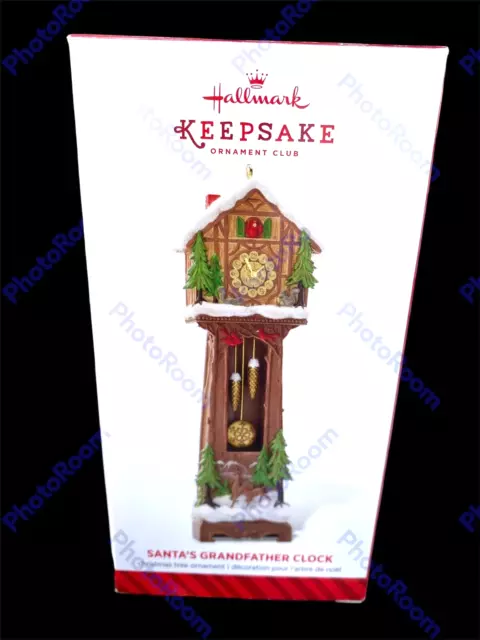 2014 Hallmark Keepsake Ornament Santa’s Grandfather Clock Member Exclusive MIB