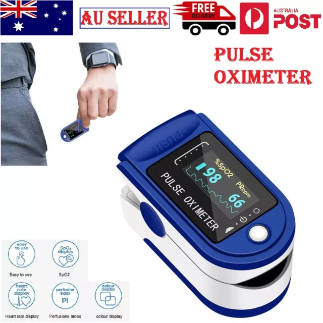 Professional Finger Pulse Oximeter Blood Saturation Heart Rate Monitor Oxygen AU