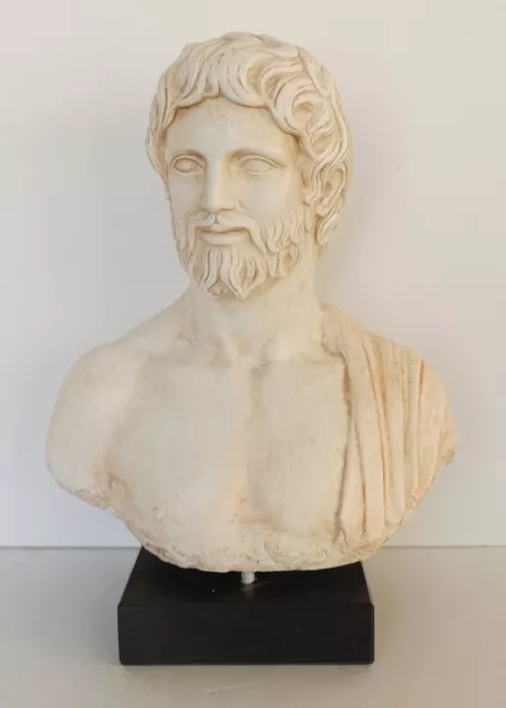 Asclepius - Head Bust - God of Medicine - Marble Base - Casting Stone
