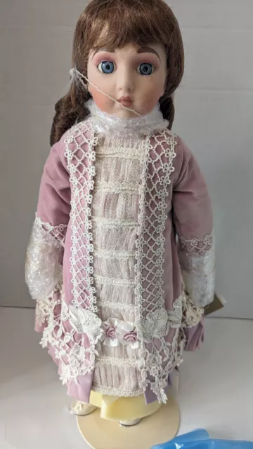 Vintage Franklin Heirloom Porcelain Victorian Doll NIB