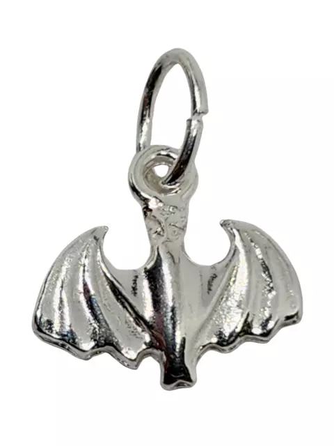 Flying Bat Charm Real 925 Silver Cute Halloween Goth Witch Jewellery Mini Charm