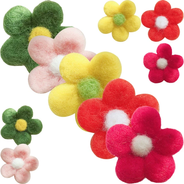10 Pcs Blumenapplikationen Zubehör Für Haargummis Handdekor Gefühlt