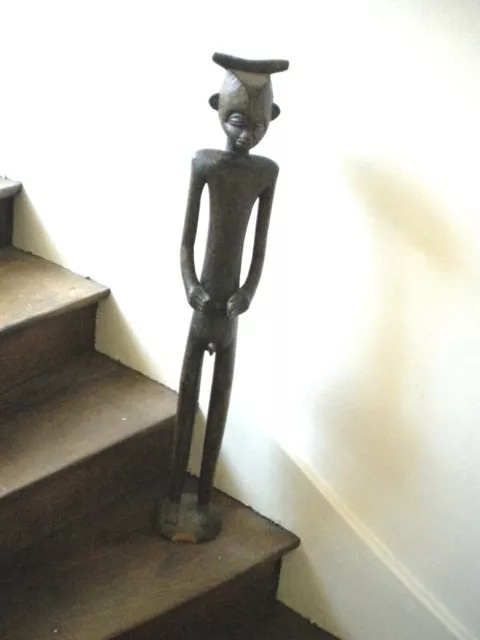 ANCIENNE ET TRES GRANDE SCULPTURE YAOURE MASCULINE (Côte d'Ivoire) CIRCA 1920